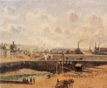 Camille Pissarro : Dieppe, Dunquesne Basin, Low Tide, Sun, Morning